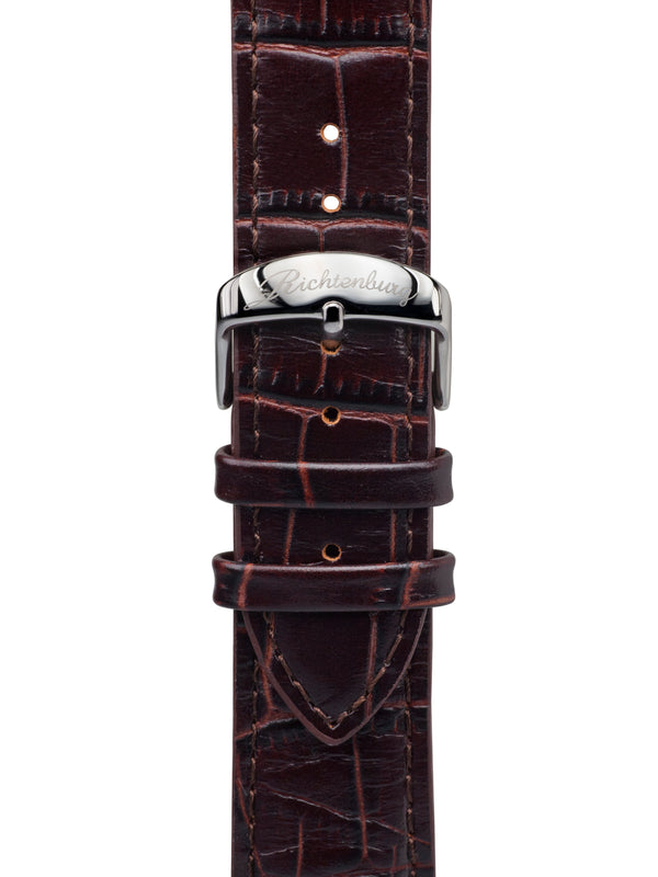bracelet Uhren — Lederband Apia — Band — braun silber