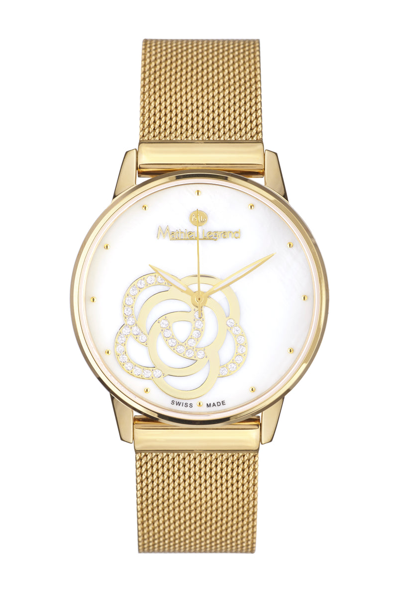 Automatik Uhren — Galantine — Mathieu Legrand — Gold IP Weiss Perlmutt