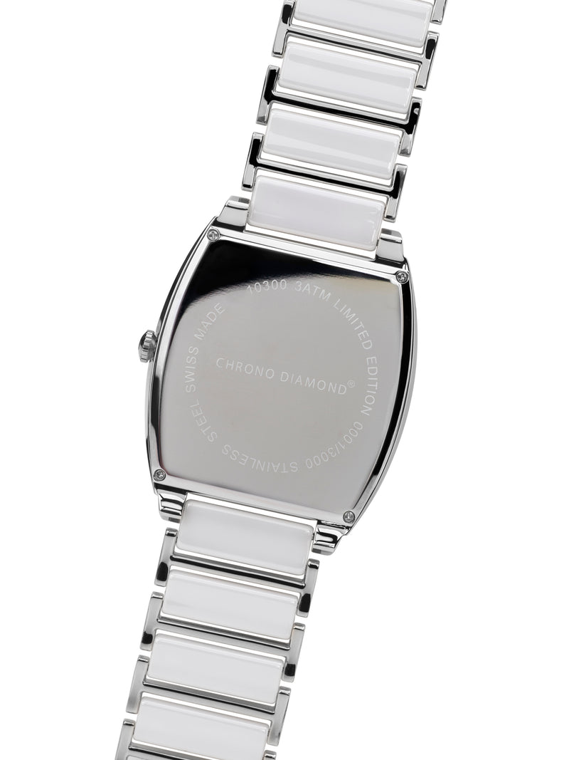 Automatik Uhren — Leandro — Chrono Diamond — Stahl Keramik Weiss