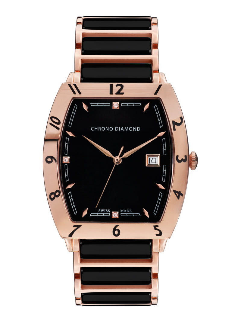 bracelet Uhren — Keramikband Leandro — Band — schwarz roségold