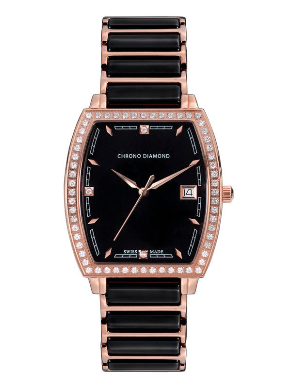 bracelet Uhren — Keramikband Leandra — Band — schwarz roségold