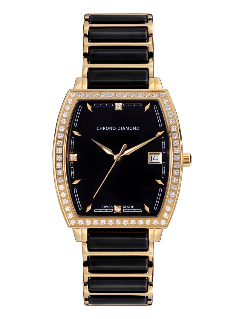 bracelet Uhren — Keramikband Leandra — Band — schwarz gold