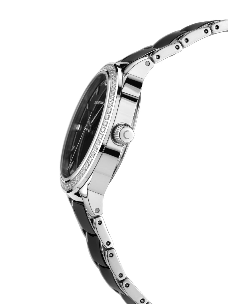 Automatik Uhren — Thyrsa — Chrono Diamond — Stahl Keramik Schwarz