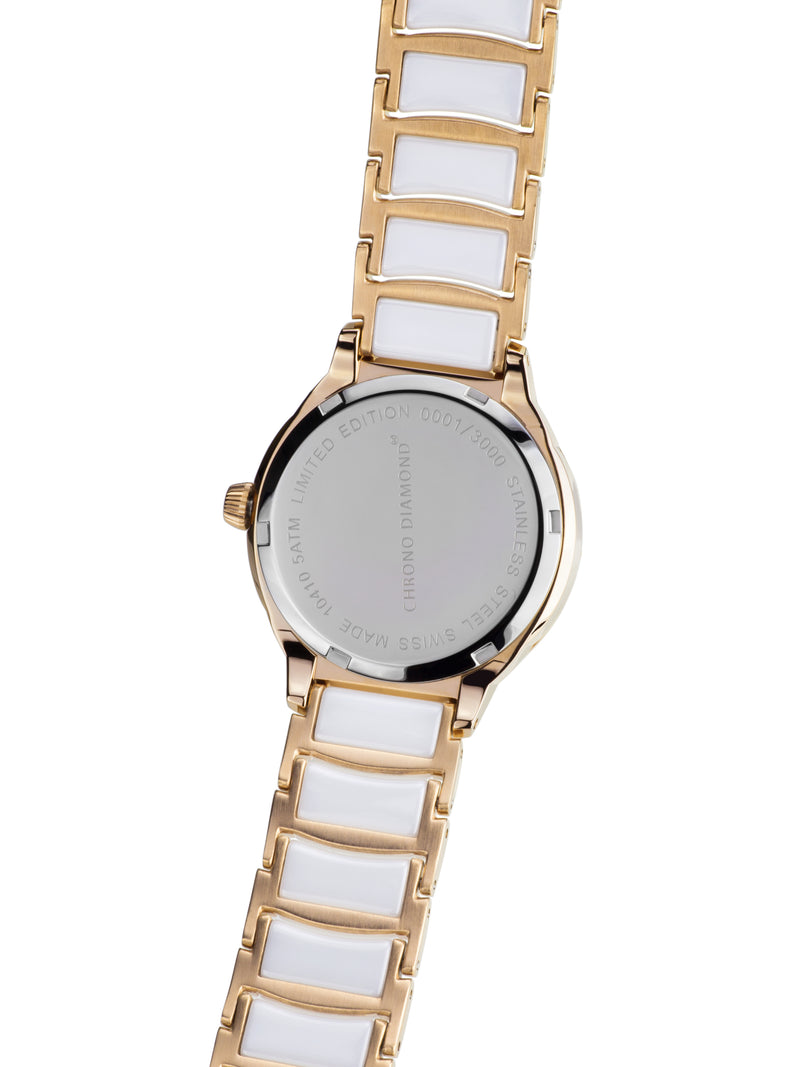 Automatik Uhren — Thyrsa — Chrono Diamond — Gold IP Keramik Weiß