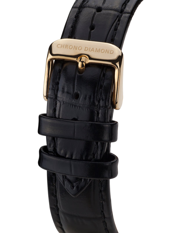 bracelet Uhren — Lederband Nestor — Band — schwarz gold