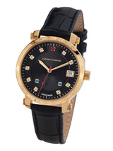 Automatik Uhren — Nesta — Chrono Diamond — Gold IP Schwarz Leder
