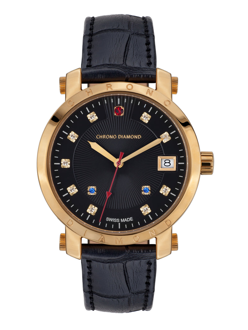 bracelet Uhren — Lederband Nesta — Band — schwarz gold