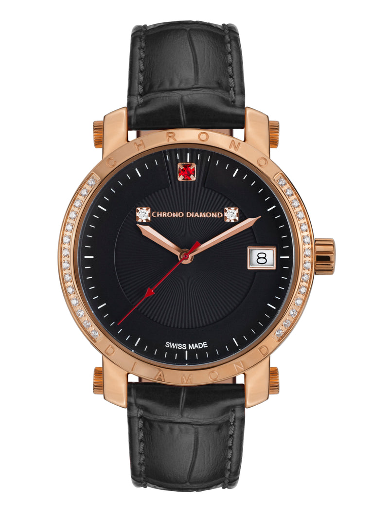 bracelet Uhren — Lederband Nesta — Band — schwarz roségold