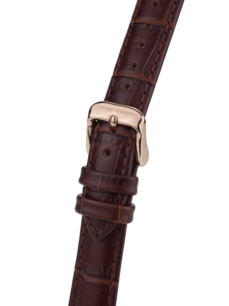 bracelet Uhren — Lederband Nesta — Band — braun roségold