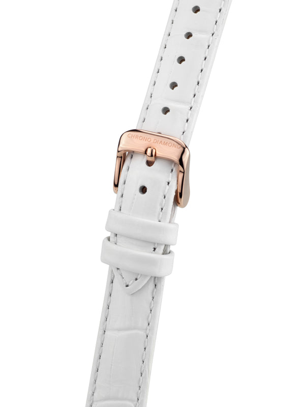bracelet Uhren — Lederband Nesta — Band — weiss roségold