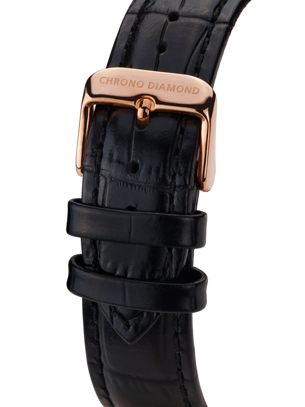 bracelet Uhren — Lederband Nestorius — Band — schwarz roségold