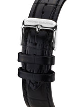 bracelet Uhren — Lederband Nestorius — Band — schwarz silber