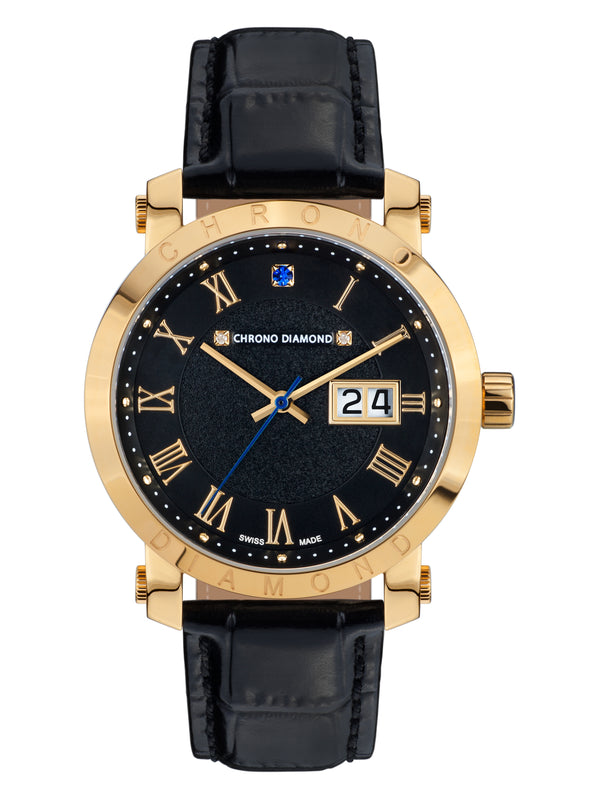 bracelet Uhren — Lederband Nestorius — Band — schwarz gold