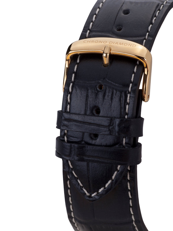 bracelet Uhren — Lederband Furia — Band — schwarz gold
