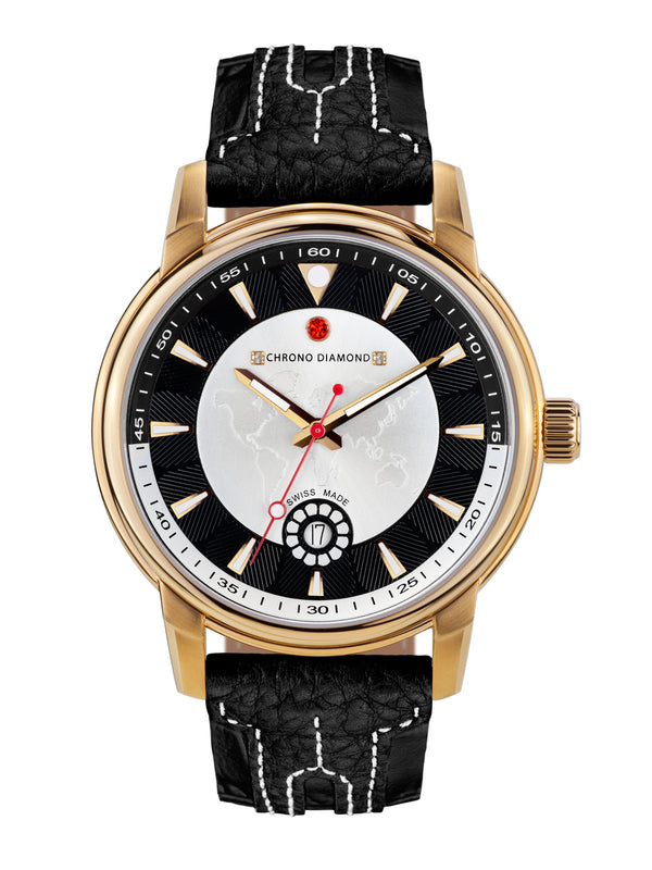 bracelet Uhren — Lederband Nereus — Band — schwarz gold