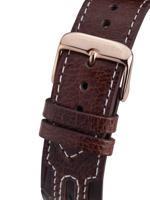 bracelet Uhren — Lederband Nereus — Band — braun roségold