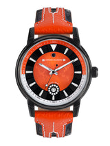 bracelet Uhren — Lederband Nereus — Band — orange schwarz