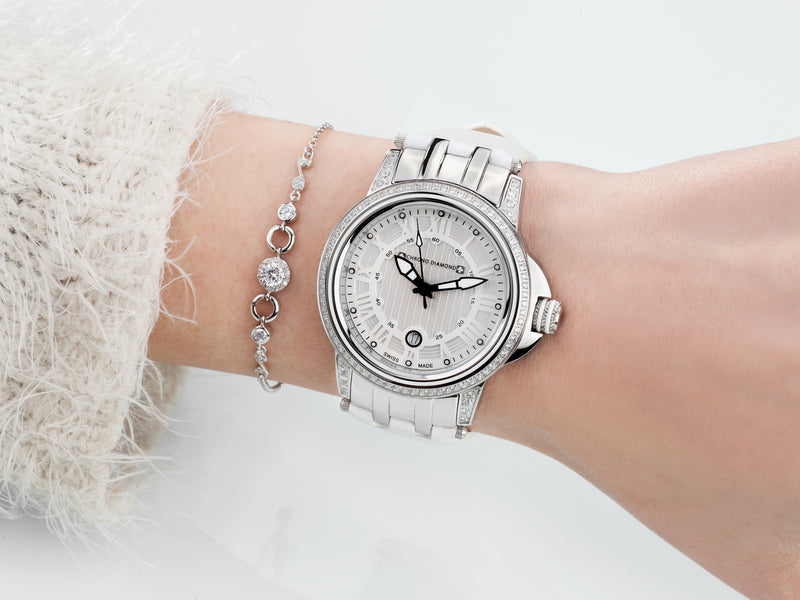 Automatik Uhren — Dionne — Chrono Diamond — Stahl Silber