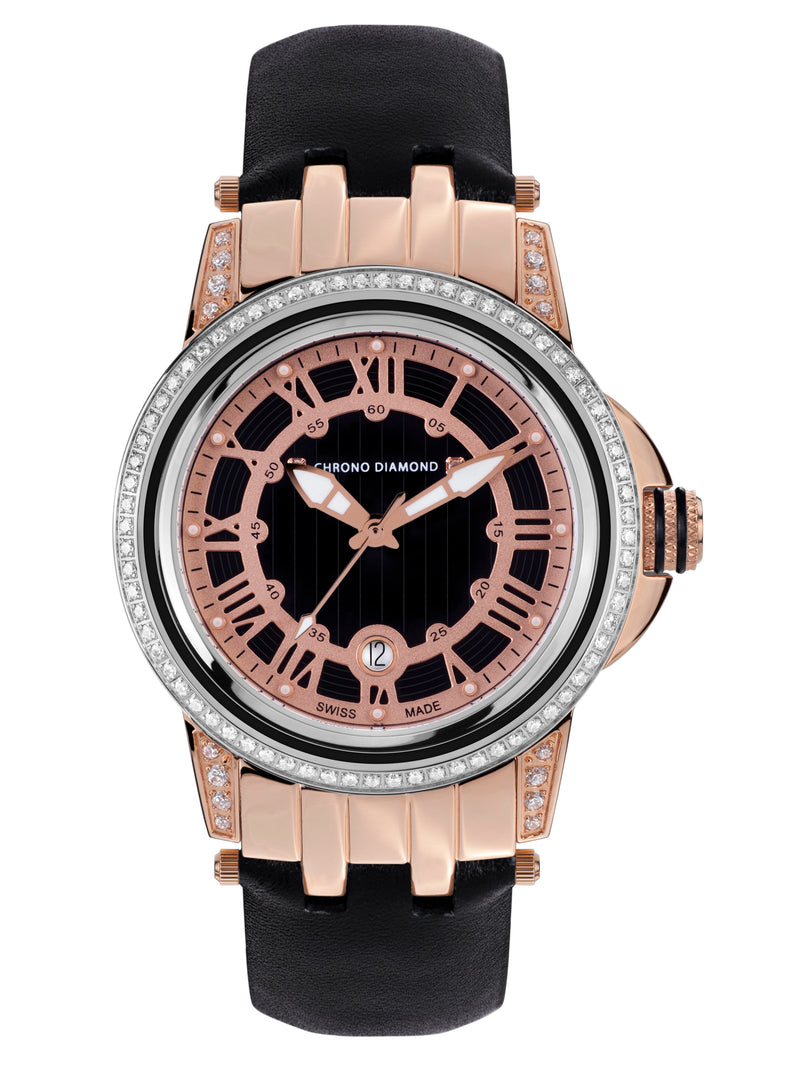 bracelet Uhren — Lederband Dionne — Band — schwarz roségold