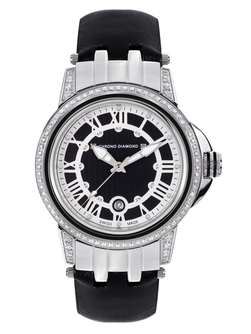 bracelet Uhren — Lederband Dionne — Band — schwarz silber