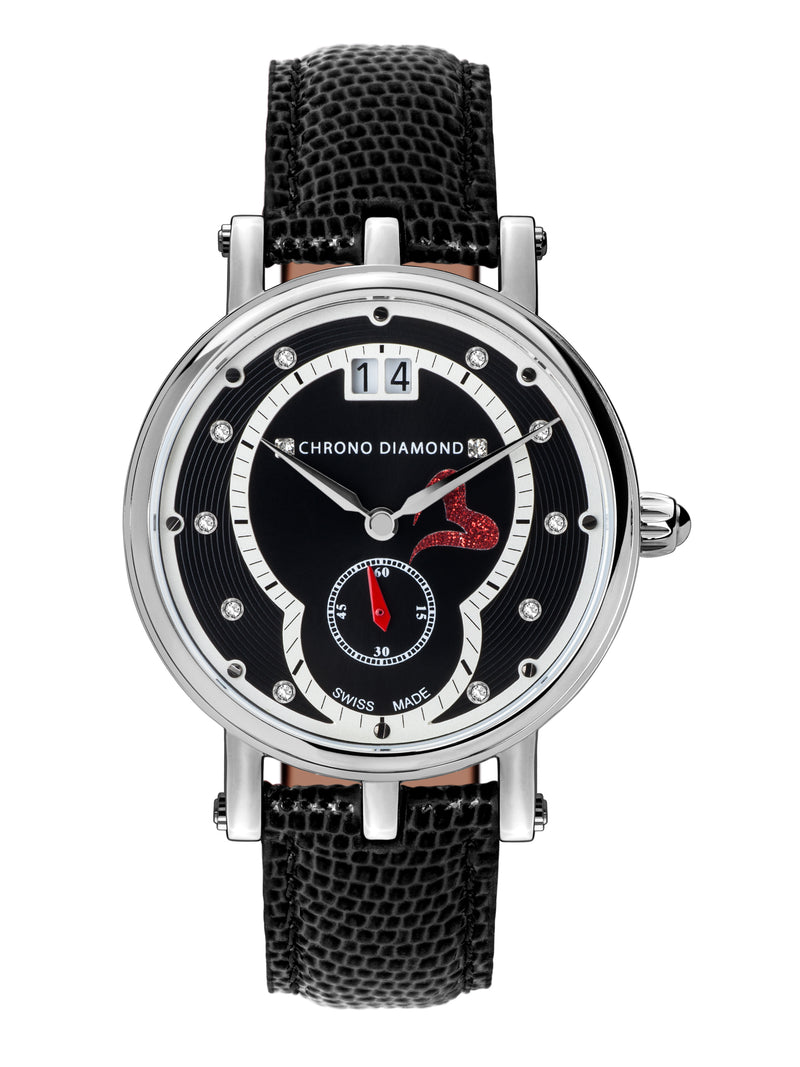 bracelet Uhren — Lederband Ariadne — Band — schwarz silber