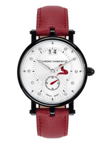 bracelet Uhren — Lederband Ariadne — Band — rot schwarz