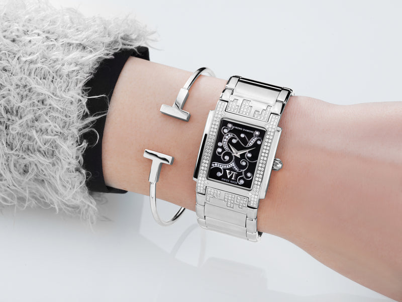 Automatik Uhren — Lenya — Chrono Diamond — Stahl Schwarz