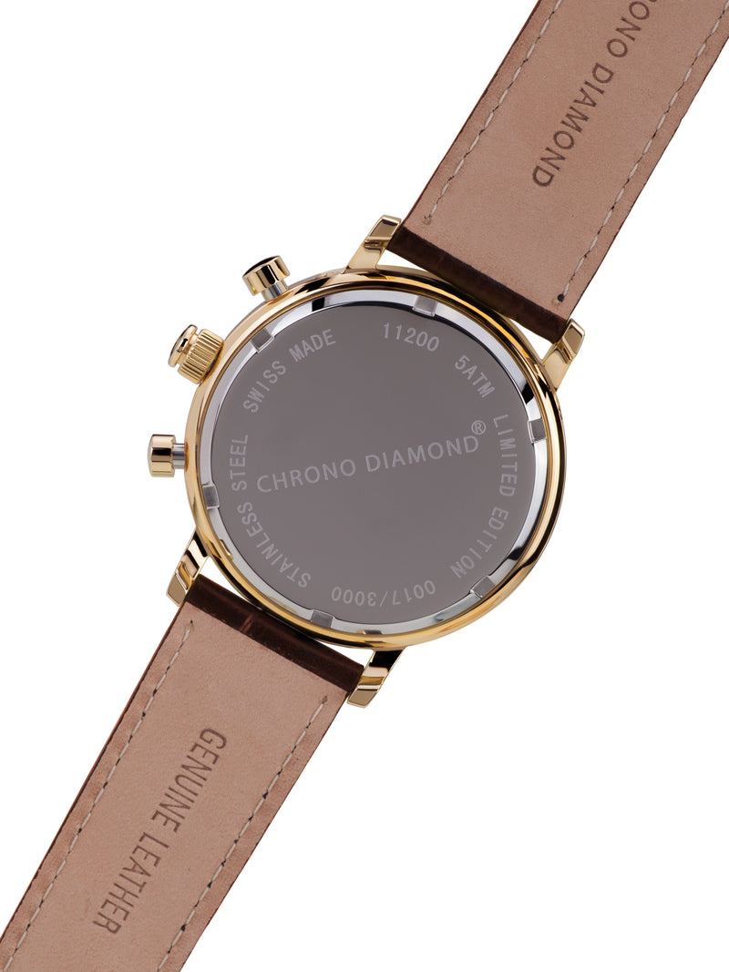 Automatik Uhren — Argos — Chrono Diamond — Gold IP Braun