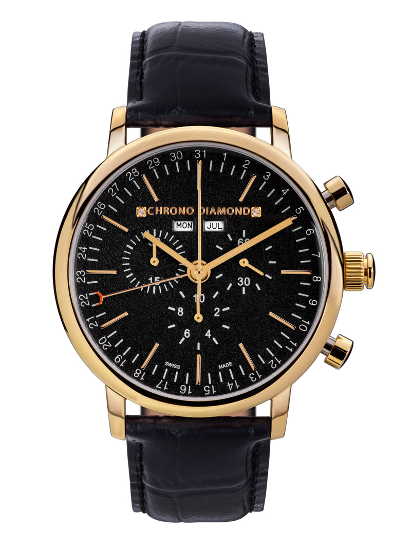 bracelet Uhren — Lederband Argos — Band — schwarz gold