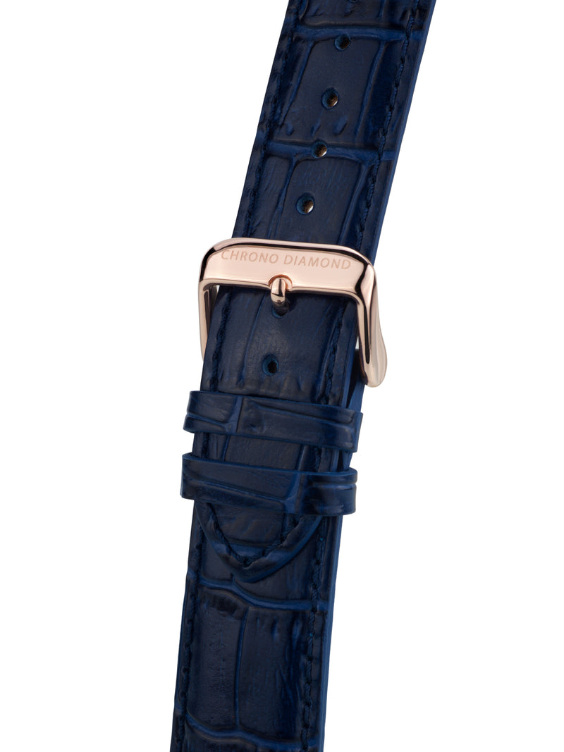 bracelet Uhren — Lederband Argos — Band — blau roségold