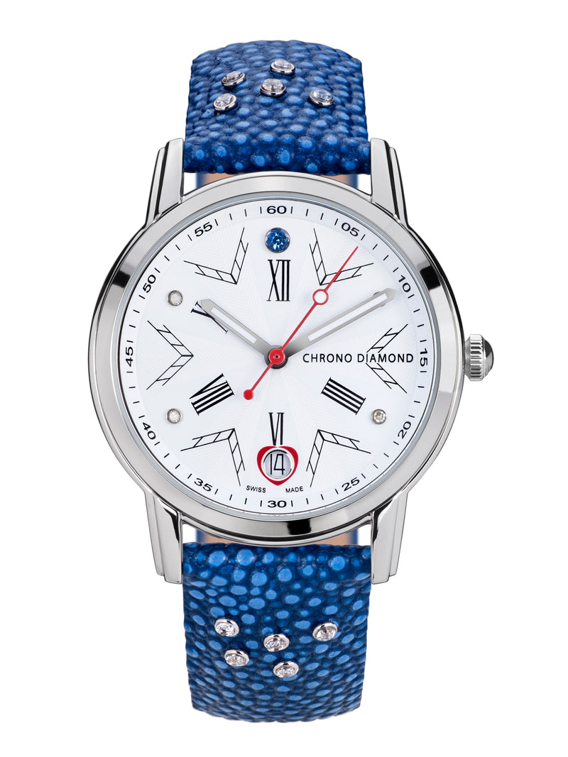 bracelet Uhren — Lederband Brisa — Band — blau silber