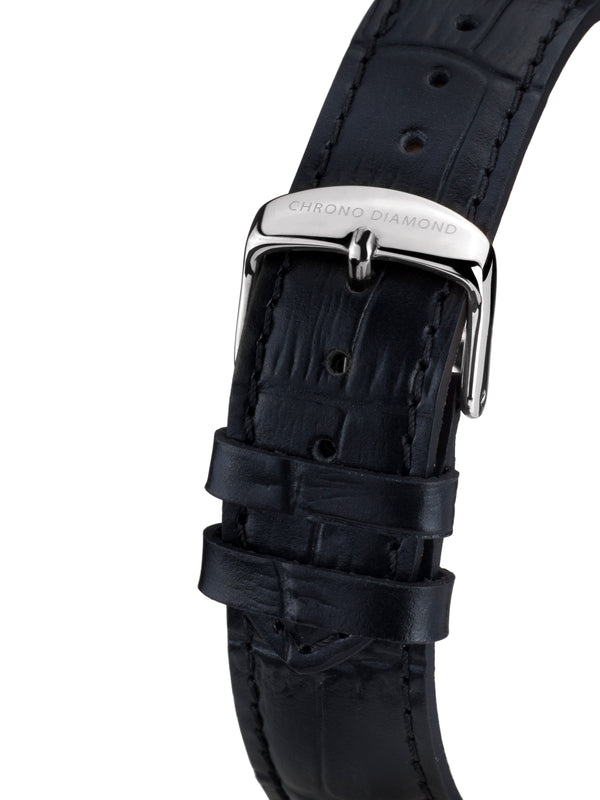 bracelet Uhren — Lederband Feronia — Band — schwarz silber