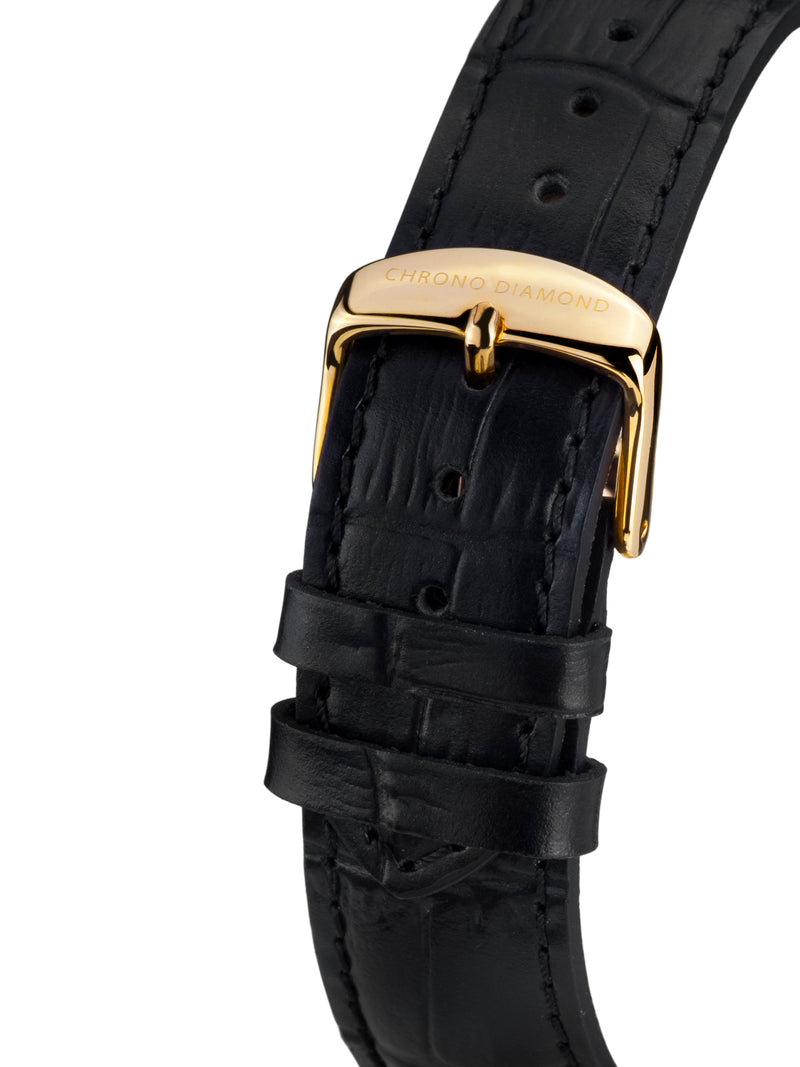 bracelet Uhren — Lederband Feronia — Band — schwarz gold