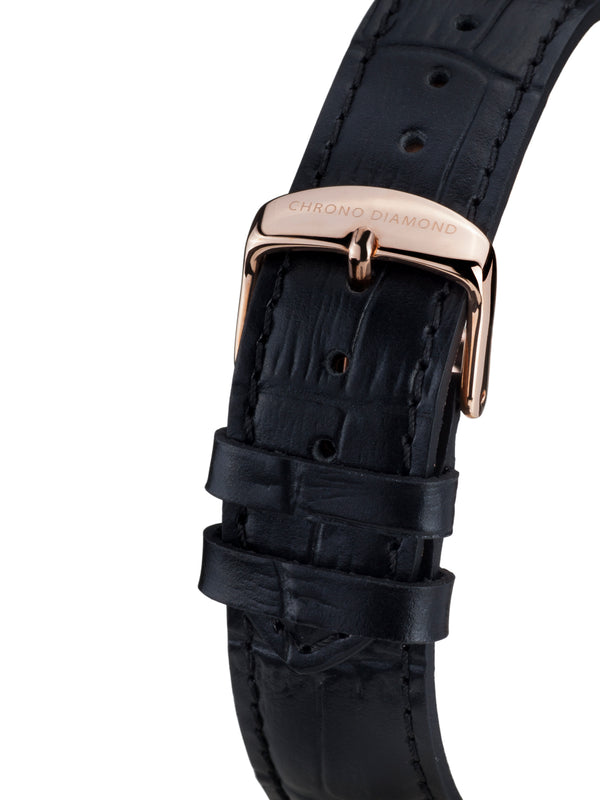 bracelet Uhren — Lederband Feronia — Band — schwarz roségold