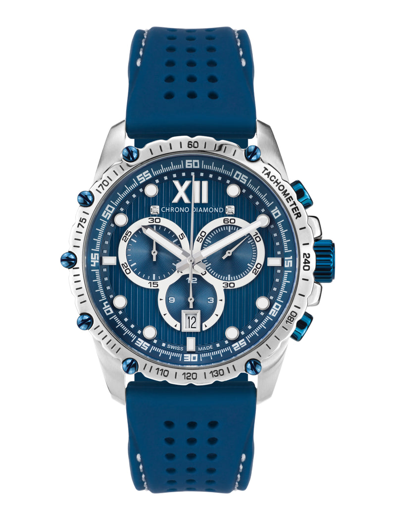 bracelet Uhren — Kautschukband Neelos — Band — blau silber