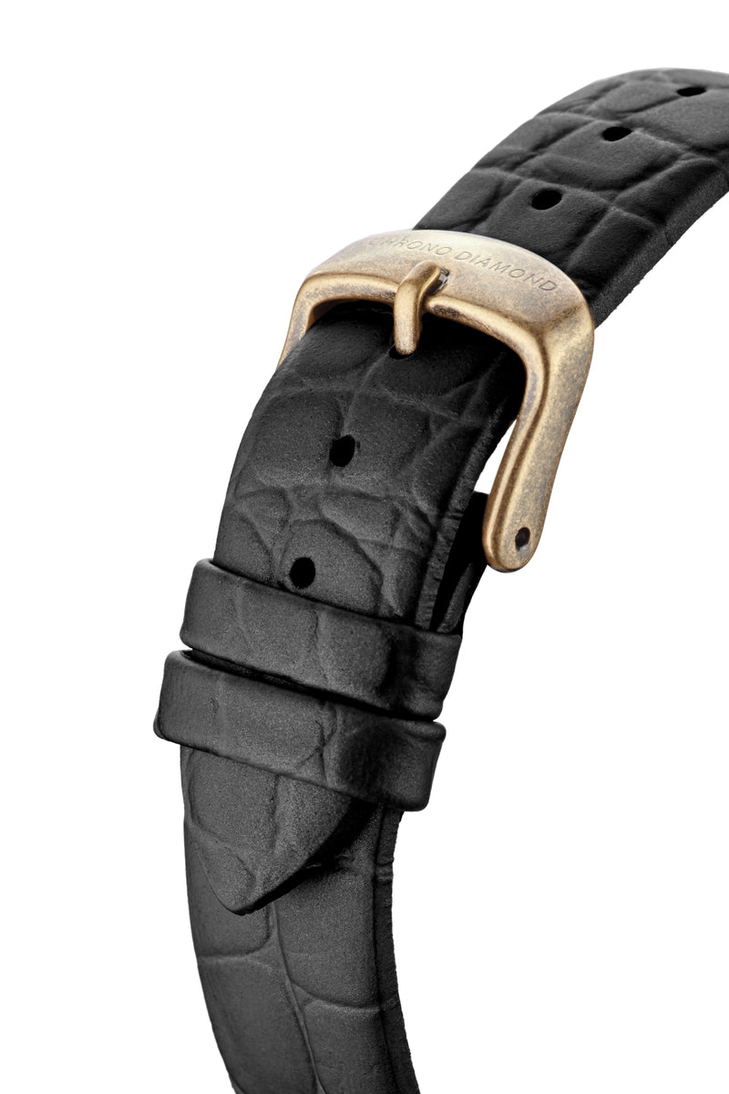 bracelet Uhren — Lederband Nymphe — Band — schwarz gold