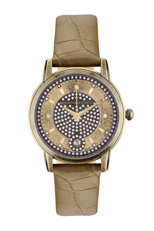 bracelet Uhren — Lederband Nymphe — Band — braun gold