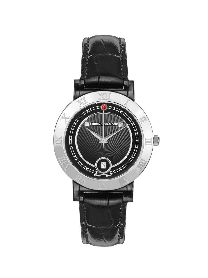 Automatik Uhren — Ilka — Chrono Diamond — Stahl Schwarz