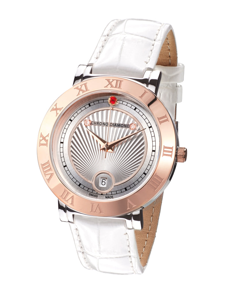 Automatik Uhren — Ilka — Chrono Diamond — Roségold IP Silber