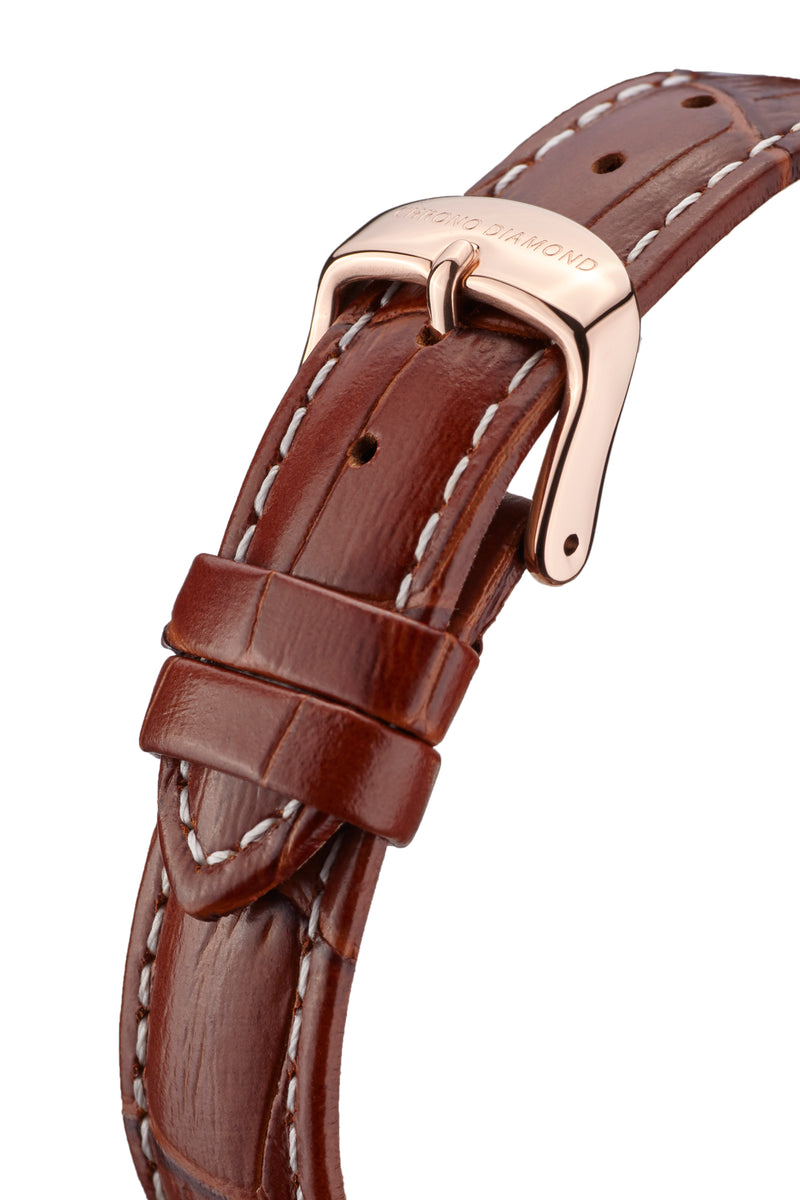 bracelet Uhren — Lederband Skylla — Band — braun roségold