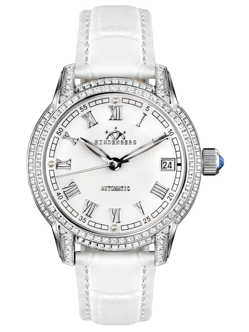bracelet Uhren — Lederband Duchess — Band — weiss silber