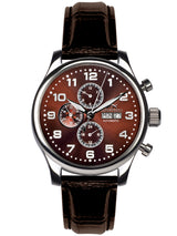 bracelet Uhren — Lederband Excellence — Band — braun silber