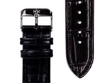 bracelet Uhren — Lederband Excellence — Band — schwarz silber
