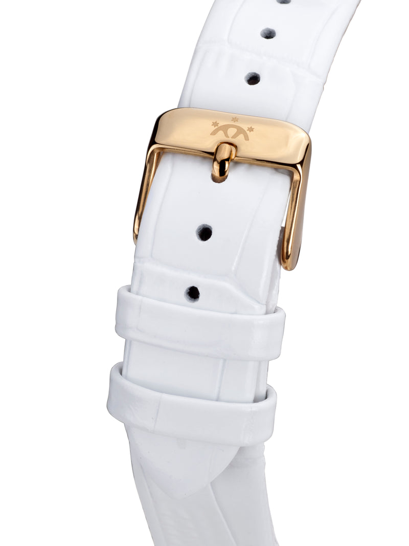 bracelet Uhren — Lederband Grand Lady — Band — weiss gold