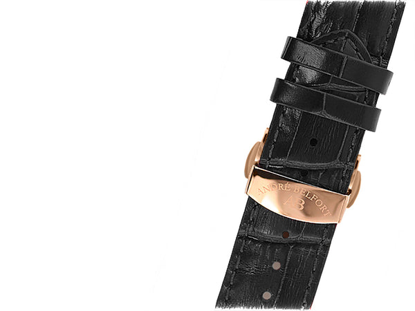 bracelet Uhren — Lederband Nouvelle Renaissance — Band — schwarz rosegold