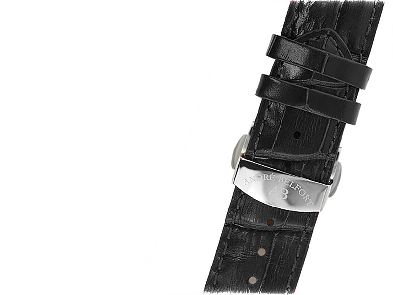 bracelet Uhren — Lederband Nouvelle Renaissance — Band — schwarz Stahl