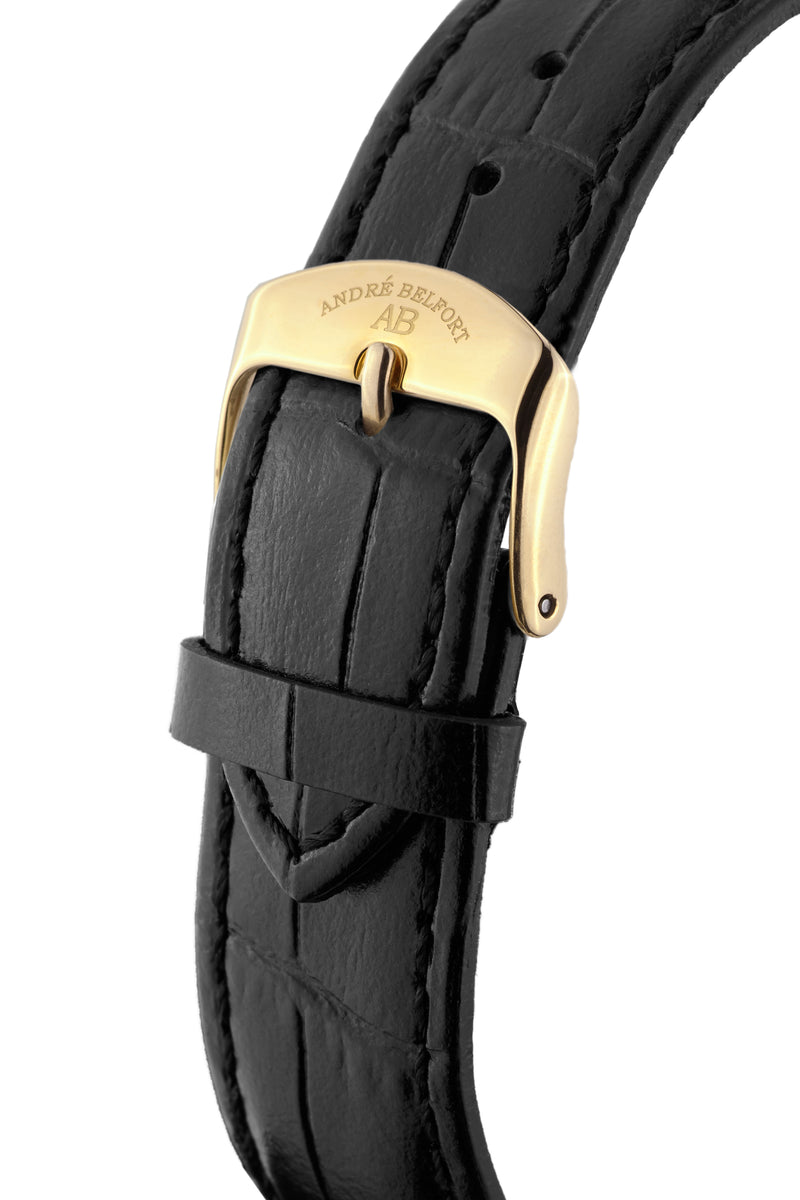 bracelet Uhren — Lederband Intemporelle — Band — schwarz gold