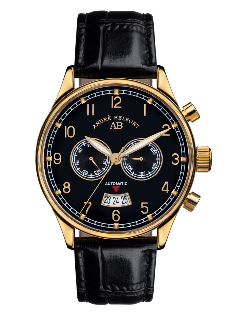 Automatik Uhren — Calendrier — André Belfort — gold schwarz II