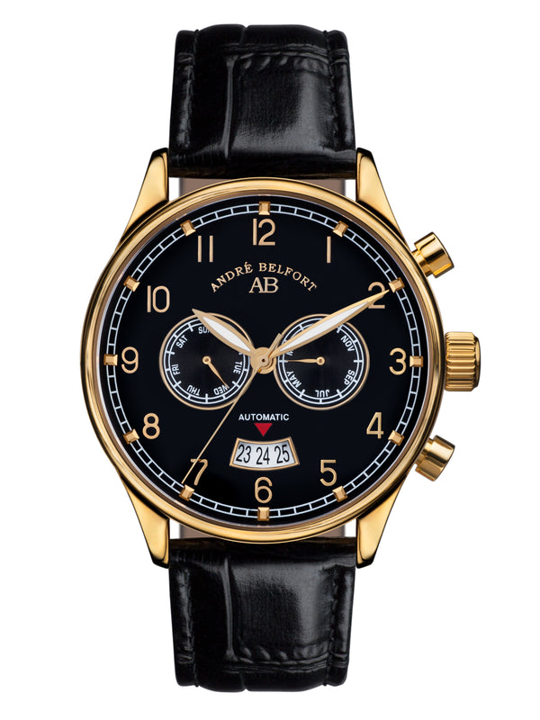 Automatik Uhren — Calendrier — André Belfort — gold schwarz