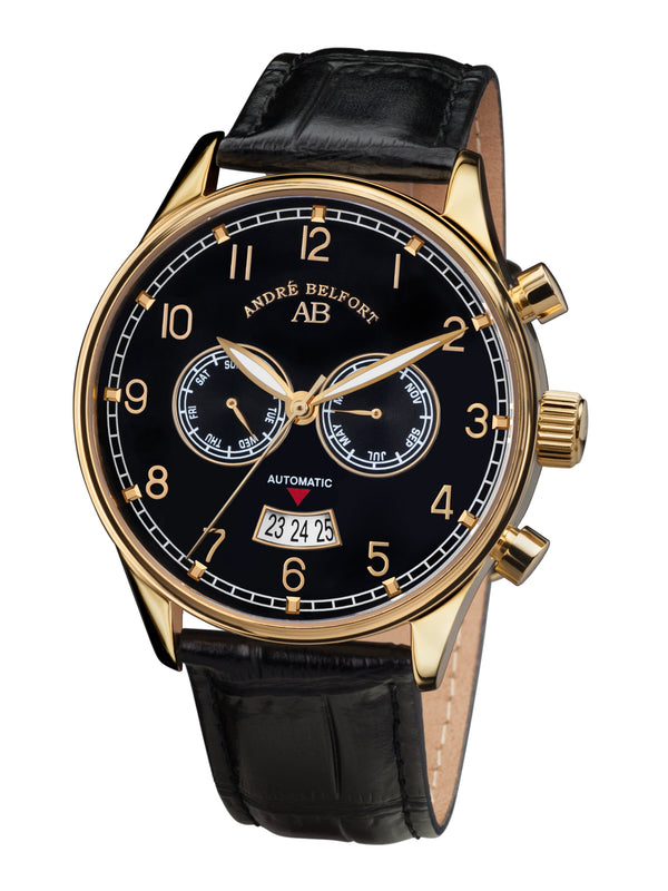 Automatik Uhren — Calendrier — André Belfort — gold schwarz